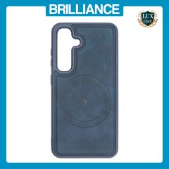 Brilliance LUX Samsung S25 Matte Magnetic TPU+PC+PU leather Phone Case Royal Blue