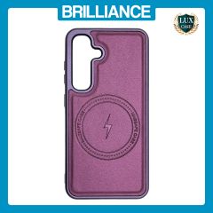 Brilliance LUX Samsung S25 Matte Magnetic TPU+PC+PU leather Phone Case Purple