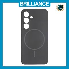 Brilliance LUX Samsung S25 Magnetic Solid Silicone with Open-Area Camera Cutout Phone Case Black
