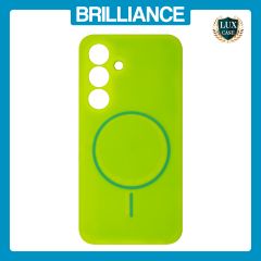 Brilliance LUX Samsung S25 Magnetic Solid Silicone with Open-Area Camera Cutout Phone Case Green