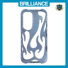 Brilliance LUX Samsung S25 Plus Flame Design Soft TPU Chrome-Plated Openwork Phone Case Blue