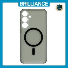 Brilliance LUX Samsung S25 Plus High-Clarity Transparent Clear PC Magnetic Phone Case Black