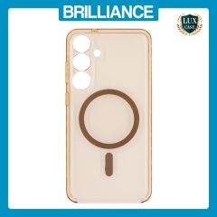 Brilliance LUX Samsung S25 Plus High-Clarity Transparent Clear PC Magnetic Phone Case Gold