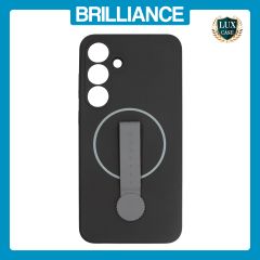 Brilliance LUX Samsung S25 Plus Silicone with BackSide 360Ã‚Â° Rotating Wrist Strap Magnetic Phone Case Black