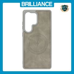 Brilliance LUX Samsung S25 Plus Matte Magnetic TPU+PC+PU leather Phone Case Gray
