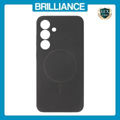 Brilliance LUX Samsung S25 Plus Magnetic Solid Silicone with Open-Area Camera Cutout Phone Case Black