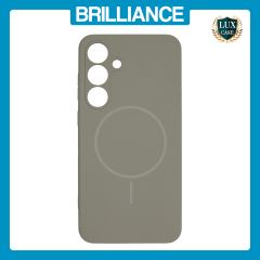 Brilliance LUX Samsung S25 Plus Magnetic Solid Silicone with Open-Area Camera Cutout Phone Case Gray Titanium