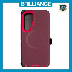Brilliance HEAVY DUTY Samsung S25 Plus (Pro Series) + Magnetic Case Dark Red