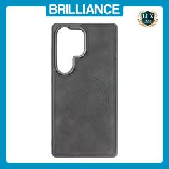 Brilliance LUX Samsung S25 Ultra Matte Magnetic TPU+PC+PU leather Phone Case Black