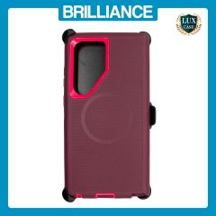 Brilliance HEAVY DUTY Samsung S25 Ultra (Pro Series) + Magnetic Case Dark Red