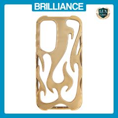 Brilliance LUX Samsung S25 FE Flame Design Soft TPU Chrome-Plated Openwork Phone Case Desert Titanium
