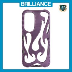 Brilliance LUX Samsung S25 FE Flame Design Soft TPU Chrome-Plated Openwork Phone Case Purple