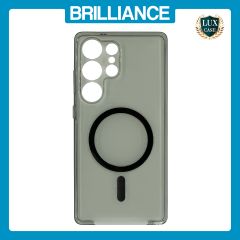 Brilliance LUX Samsung S25 FE High-Clarity Transparent Clear PC Magnetic Phone Case Black