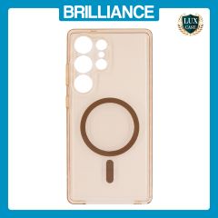 Brilliance LUX Samsung S25 FE High-Clarity Transparent Clear PC Magnetic Phone Case Gold