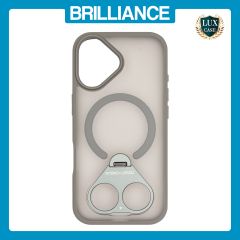 Brilliance LUX Samsung S25 FE Anti-shock Magnetic Matte Clear TPU + Acrylic Kickstand Phone Case Gray