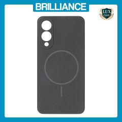 Brilliance LUX Samsung S25 FE Magnetic Solid Silicone with Open-Area Camera Cutout Phone Case Black