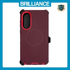 Brilliance HEAVY DUTY Samsung S25 FE (Pro Series) + Magnetic Case Dark Red