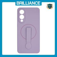 Brilliance LUX Samsung S25 Edge Silicone with BackSide 360Ã‚Â° Rotating Wrist Strap Magnetic Phone Case Purple