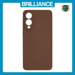 Brilliance LUX Samsung S25 Edge Magnetic Solid Silicone with Open-Area Camera Cutout Phone Case Brown