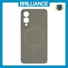 Brilliance LUX Samsung S25 Edge Magnetic Solid Silicone with Open-Area Camera Cutout Phone Case Gray Titanium