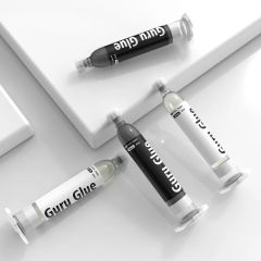 2UUL Guru Glue Soft Buffer Adhesive for Phone Repair 30ML(Black/White)- Black