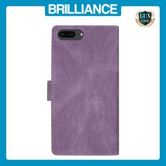Brilliance LUX iPhone 6P/7P/8P Flip Premium PU Leather Wallet Business Style with Card Pockets Case Purple