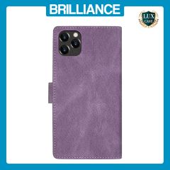 Brilliance LUX iPhone 11 Pro Max Flip Premium PU Leather Wallet Business Style with Card Pockets Case Purple