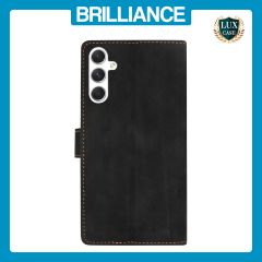 Brilliance LUX Samsung A34 5G Flip Premium PU Leather Wallet Business Style with Card Pockets Case Black