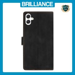 Brilliance LUX Samsung A05 4G Flip Premium PU Leather Wallet Business Style with Card Pockets Case Black