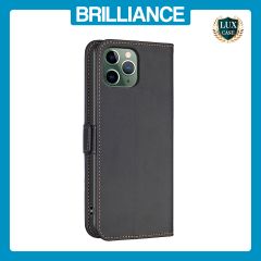 Brilliance LUX iPhone 11 Pro Flip Book PU Leather Wallet  Holder & Stand with Card Pockets Case Black