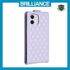 Brilliance LUX iPhone 12 / 12 Pro Flip PU Photo Frame Leather Up And Down Wallet with Card Pockets Case Light Purple