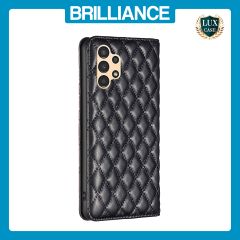 Brilliance LUX Samsung A13 4G/5G Flip PU Leather Holder Slots Magnetic Wallet with Card Pockets Case Black