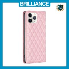 Brilliance LUX iPhone 11 Pro Max Flip PU Leather Holder Slots Magnetic Wallet with Card Pockets Case Pink