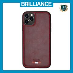 Brilliance LUX iPhone 11 Pro Max TPU PC Leather Scratch Proof Hybrid Case Red