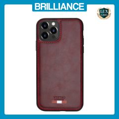 Brilliance LUX iPhone 12/12 Pro TPU PC Leather Scratch Proof Hybrid Case Red