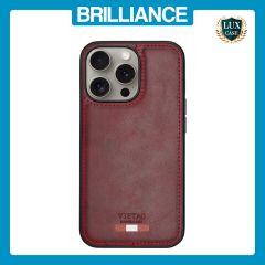 Brilliance LUX iPhone 13 Pro Max TPU PC Leather Scratch Proof Hybrid Case Red