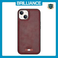 Brilliance LUX iPhone 14 TPU PC Leather Scratch Proof Hybrid Case Red