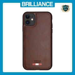 Brilliance LUX iPhone 11 TPU PC Leather Scratch Proof Hybrid Case Brown