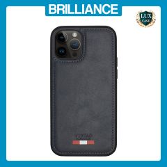 Brilliance LUX iPhone 12 Pro Max TPU PC Leather Scratch Proof Hybrid Case Blue