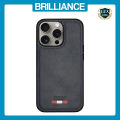 Brilliance LUX iPhone 13 Pro Max TPU PC Leather Scratch Proof Hybrid Case Blue
