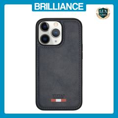 Brilliance LUX iPhone 15 Pro Max TPU PC Leather Scratch Proof Hybrid Case Blue