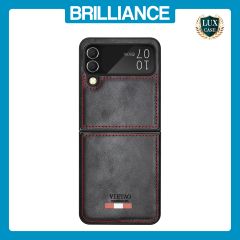 Brilliance LUX Samsung Flip3 TPU PC Leather Scratch Proof Hybrid with folding Case Black
