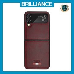 Brilliance LUX Samsung Flip4 TPU PC Leather Scratch Proof Hybrid with folding Case Burgundy