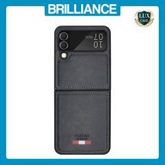 Brilliance LUX Samsung Flip3 TPU PC Leather Scratch Proof Hybrid with folding Case Blue
