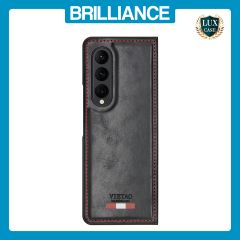 Brilliance LUX Samsung Fold3 TPU PC Leather Scratch Proof Hybrid Case Black