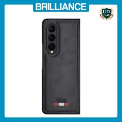 Brilliance LUX Samsung Fold3 TPU PC Leather Scratch Proof Hybrid Case Blue