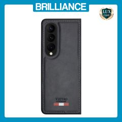 Brilliance LUX Samsung Fold4 TPU PC Leather Scratch Proof Hybrid Case Blue