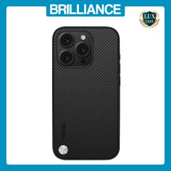 Brilliance LUX iPhone 13 Pro Max PC Carbon Fiber Leather with folding Case Black