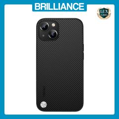 Brilliance LUX iPhone 14 Plus PC Carbon Fiber Leather with folding Case Black