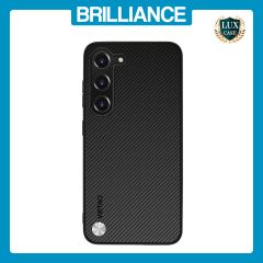 Brilliance LUX Samsung S23 PC Carbon Fiber Leather with folding Case Black